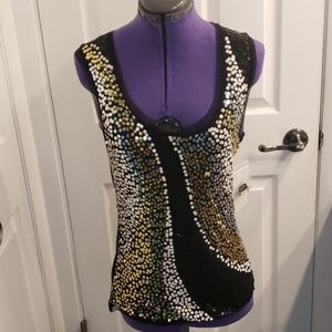 Berek Dressy Sequined Tank Top - Sz Med